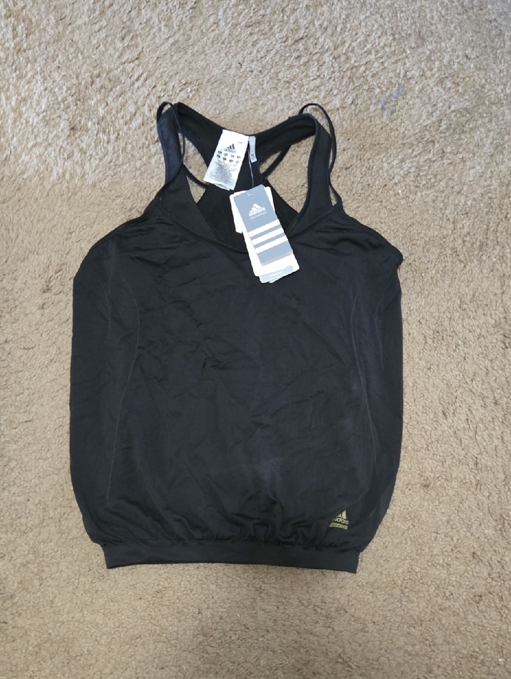 adidas Black Racerback Tank Techfit Climacool NWT